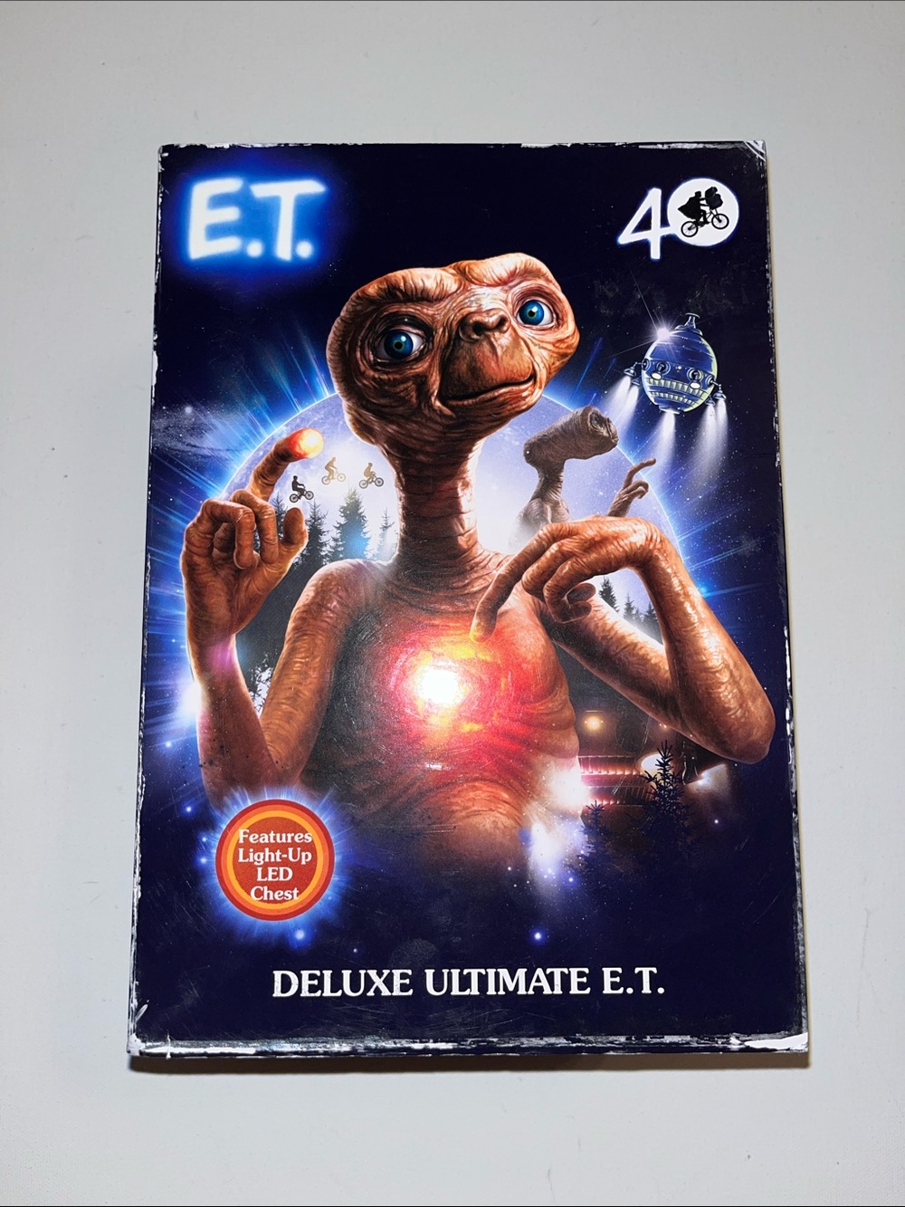 E.T.  40th Anniversary Deluxe Action Figure Glow Chest 7 pc Set collector NEW